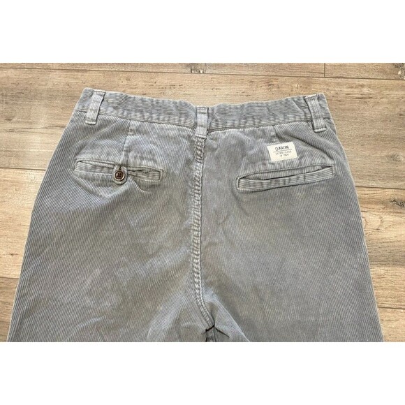 KATIN Corduroy Mens 30X30 Button Fly Gray Casual Stretch Flat Front Pants - Picture 11 of 12